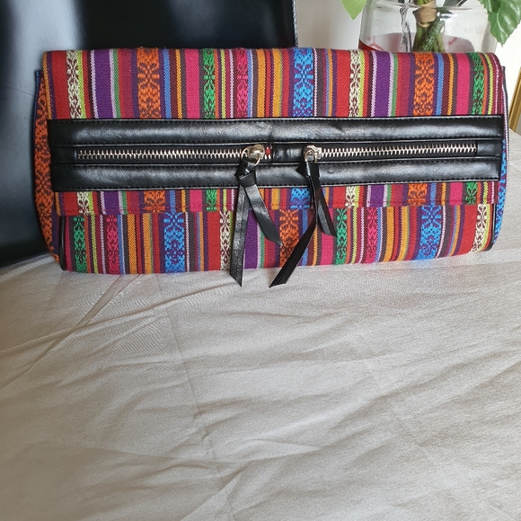 LONDON REBEL Multicolour Woven Clutch Bag - Picture 2 of 16
